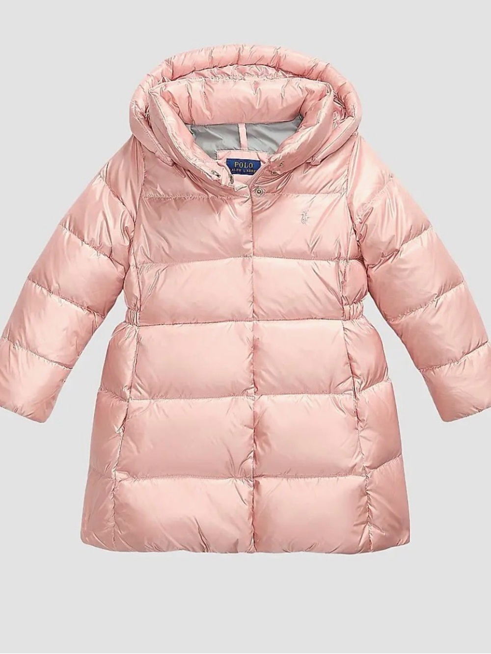Polo by Ralph Lauren Light Pink Hooded Puffer Coat for Kids